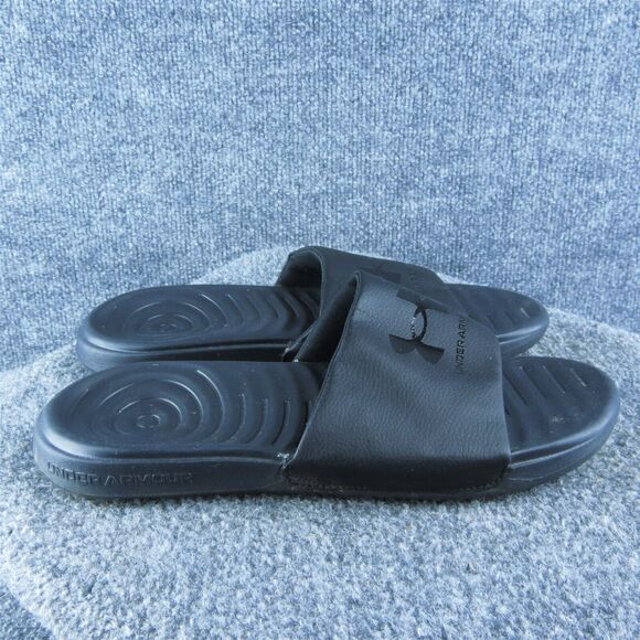 Under Armour Comfort Men Slide Sandals Size 8 Medium Black Synthetic Slip On - Picture 4 of 10